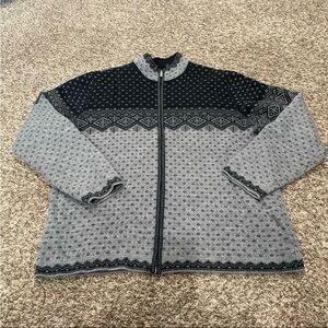 Neve 100% wool full zip fair isle sweater men’s size XXL
